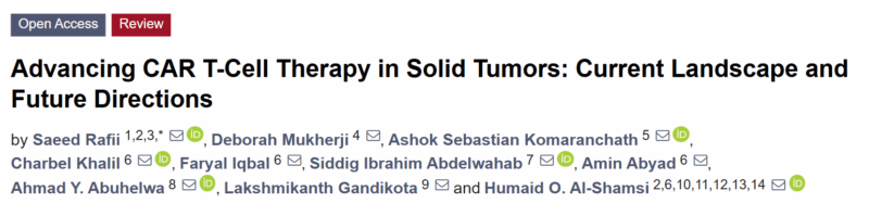 Humaid Al-Shamsi: Advancing CAR T-Cell Therapy in Solid Tumors