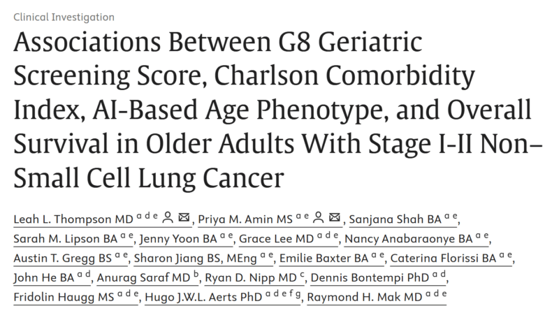 Ray Mak: Frailty in Older Lung SBRT Patients and the Role of FaceAge