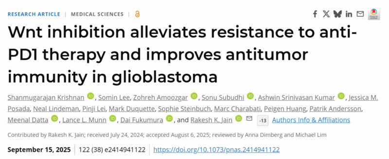 Shanmugarajan Krishnan: Can Wnt/β-Catenin Blockade Boost Immunotherapy in GBM?