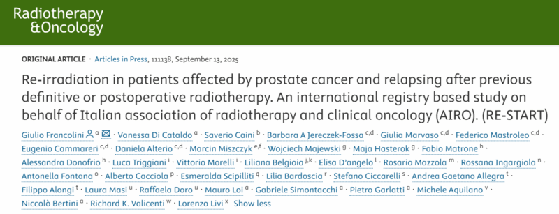 Giulio Francolini: Outcomes of Re-irradiation for Prostate Cancer Relapse after Prior RT