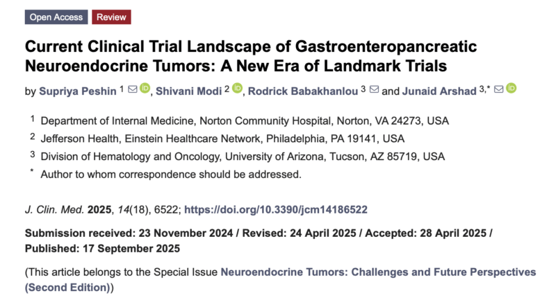 Supriya Peshin: Innovative Agents and Combinations that May Reshape the Therapeutic Landscape of GEP-NETs