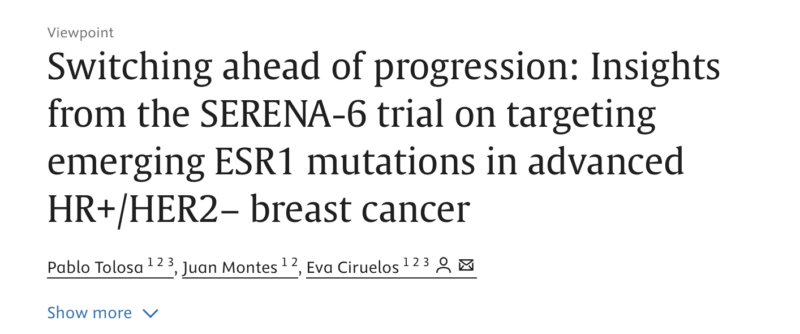 Noelia Tarazona: SERENA-6 Demonstrates Benefits of Acting Before Radiologic Progression