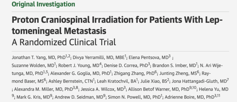 Gaia Griguolo: Benefit From Proton Craniospinal Irradiation for Leptomeningeal Metastasis