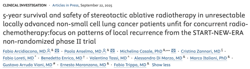 Fabio Arcidiacono: Update of the STARTNEWERA Phase II Trial