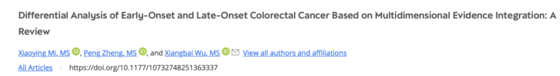 George Vlachogiannis: Key Differences Between Early- and Late-Onset Colorectal Cancer