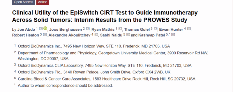 Kashyap Patel: Using the EpiSwitch CIRT Test to Assess the Likelihood of Response to Immunotherapy