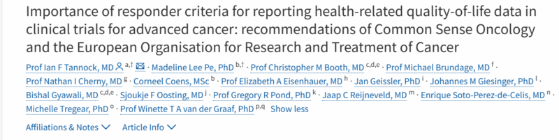Why Patient Quality of Life Must Be Central in Advanced Cancer Trials - EORTC