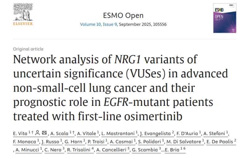 Elisa De Paolis: NRG1 VUS Network Analysis and Prognostic Role in EGFR-Mutant NSCLC