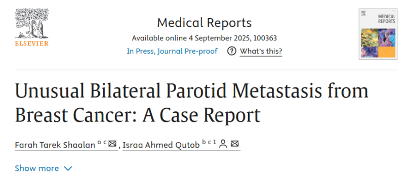From Aspiration to Publication: Farah Tarek Shaalan’s First Oncology Case Report