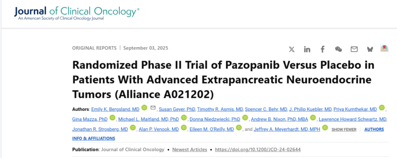 Bassam Sonbol: Randomized Phase II Trial of Pazopanib vs Placebo in Extrapancreatic NETs