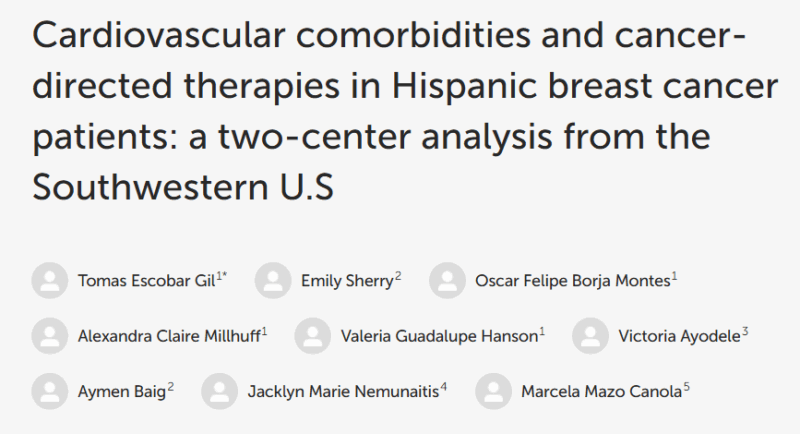 Oscar Borja Montes: Breast Cancer and Cardiovascular Comorbidities in Hispanic Patients