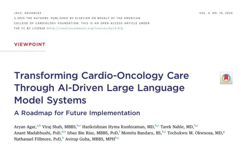 Avirup Guha: Transforming Cardio-Oncology Care Through AI-Driven LLMs