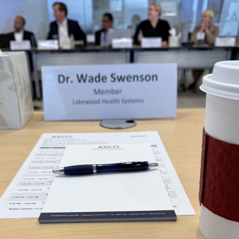 Wade Swenson: Productive Day at ASCO Health Policy Committee Fall Meeting