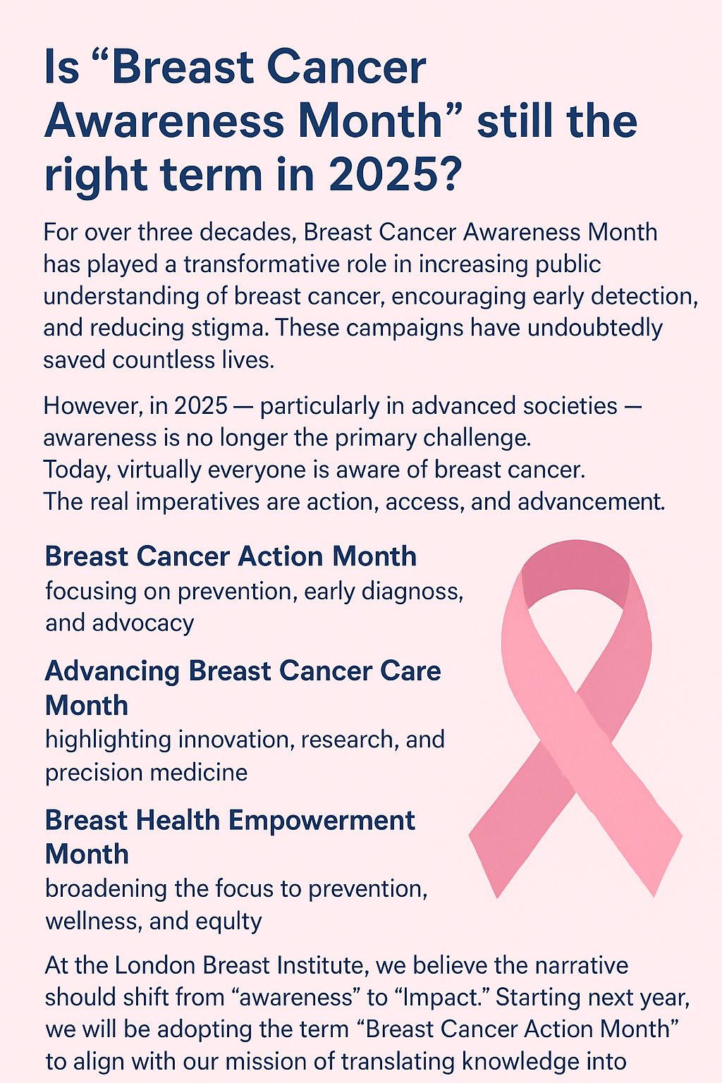Kefah Mokbel: Is 'Breast Cancer Awareness Month' Still the Right Term in 2025?