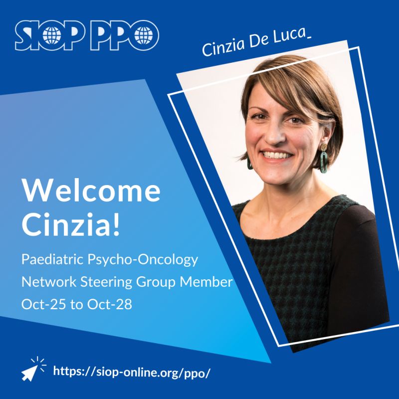 Cinzia De Luca Has Been Appointed SIOP Paediatric Psycho-Oncology Network Steering Group Member