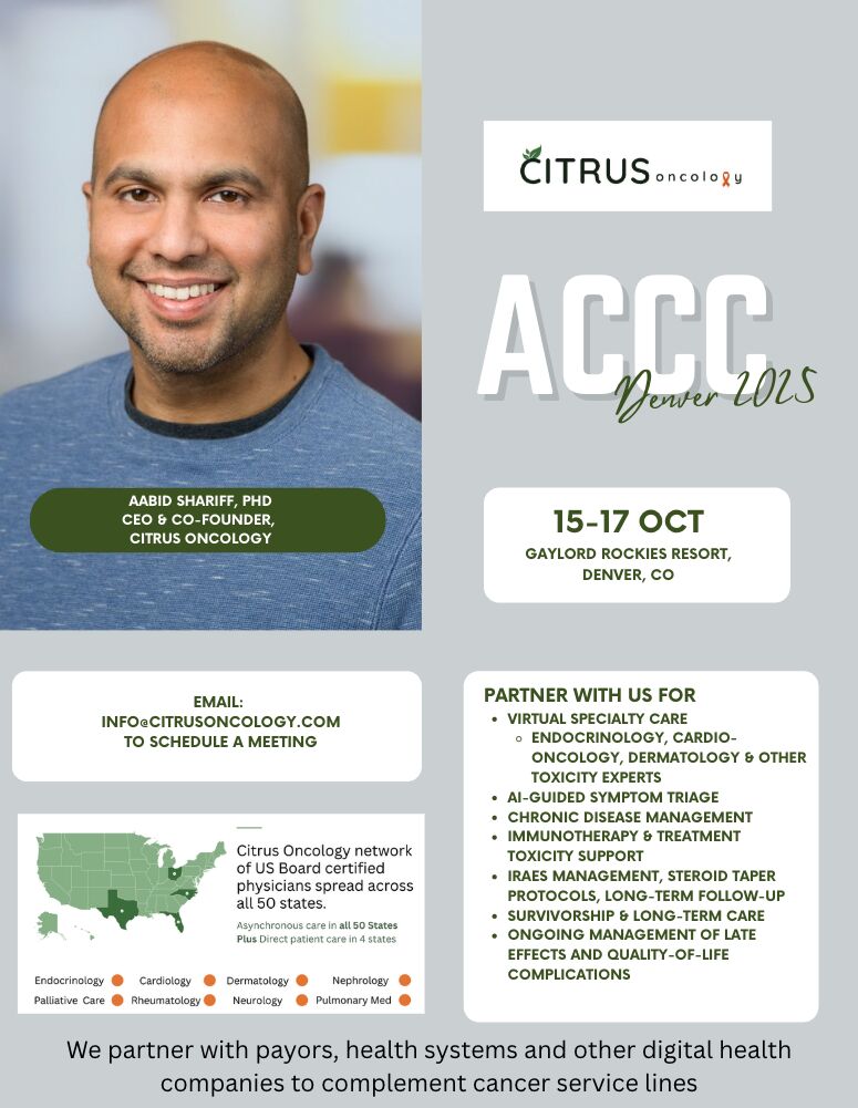 Aabid Shariff Will Attend NOC2025 in Denver - Citrus Oncology
