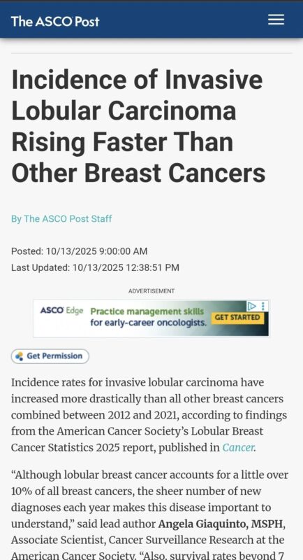 Olubukola Ayodele: A New Analysis Published in The ASCO Post on Invasive Lobular Carcinoma 2 Olubukola Ayodele: A New Analysis Published in The ASCO Post on Invasive Lobular Carcinoma