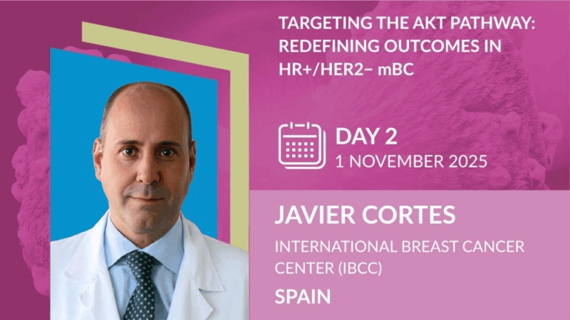 “Targeting the AKT Pathway” by Javier Cortés Castán on Day 2 of EIOC 2025