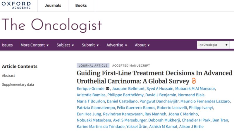 Enrique Grande: Proud to Present Our Global Survey on EV‑P in Metastatic Urothelial Cancer