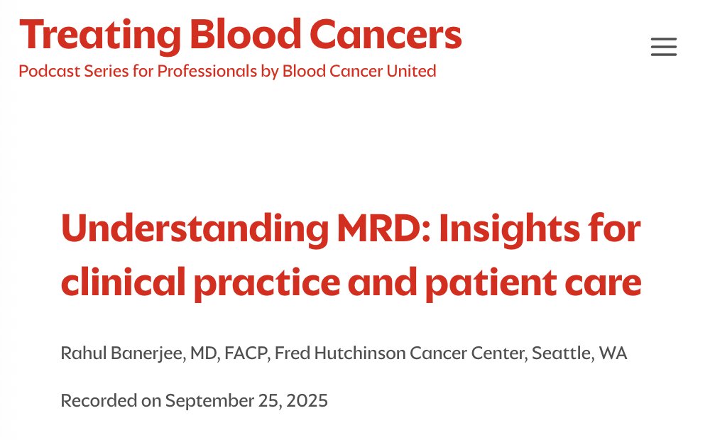 Rahul Banerjee: Measurable Residual Disease in Blood Cancers