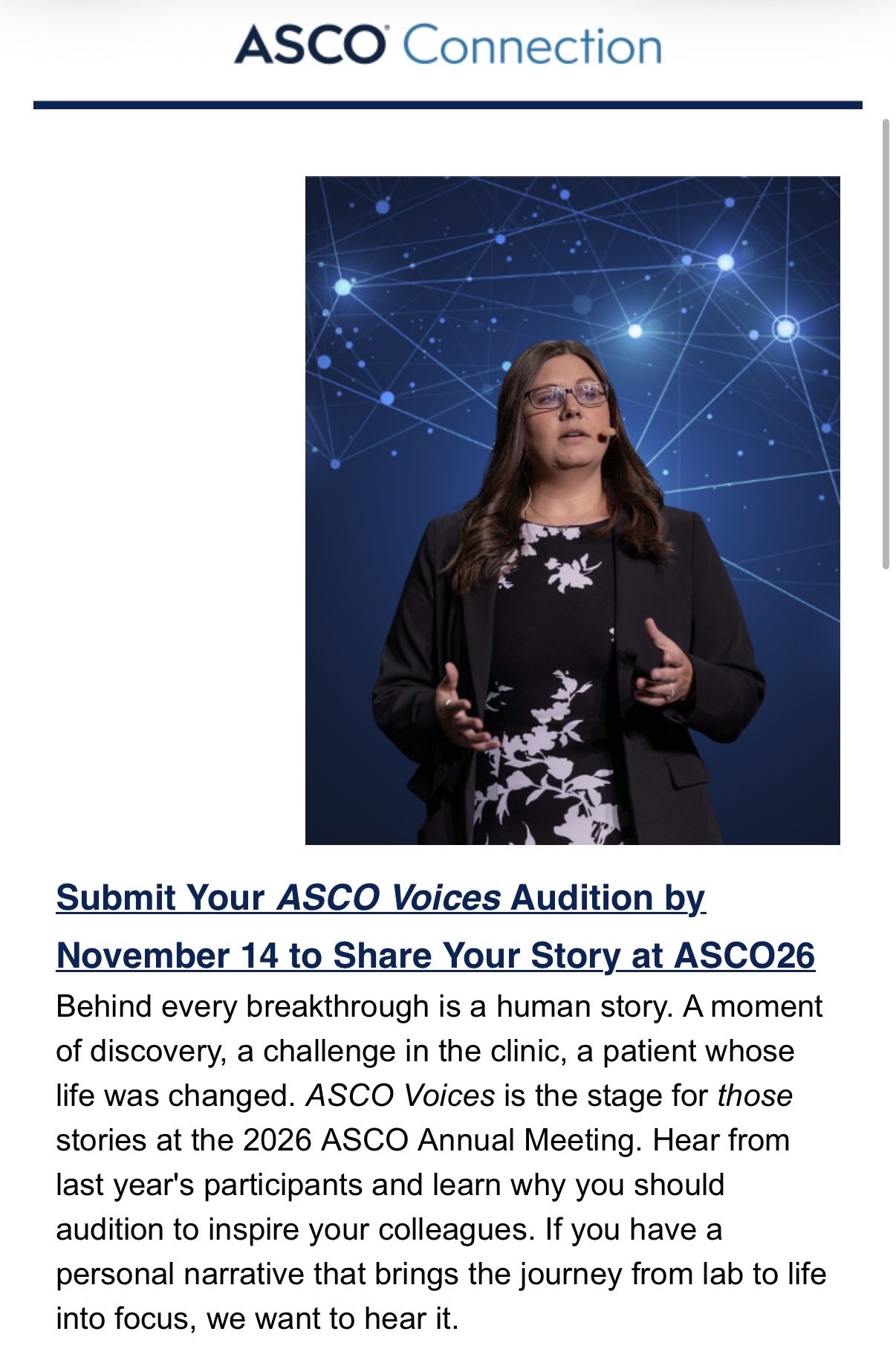 Cristiane D Bergerot: Submit Your ASCO Voices Audition