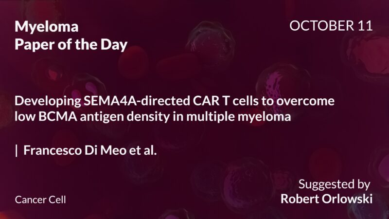 Myeloma Paper of the Day, October 11th, Suggested by Robert Orlowski