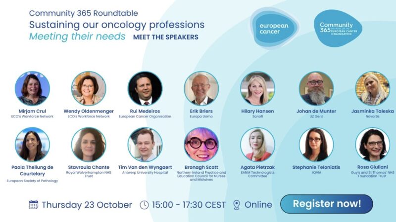 Sustaining our Cancer Care Professions and Meeting their Needs on October 23 – ECO