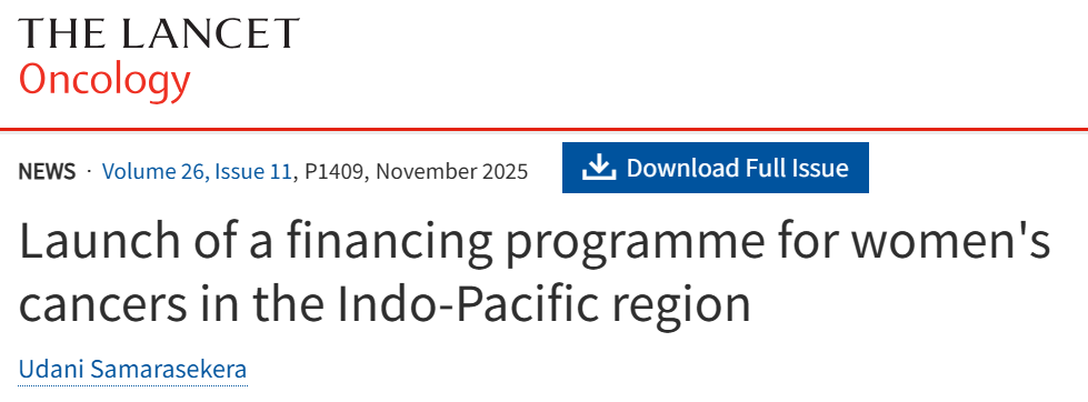 Karen Canfell: Launch of a Financing Programme for Women's Cancers in the Indo-Pacific Region