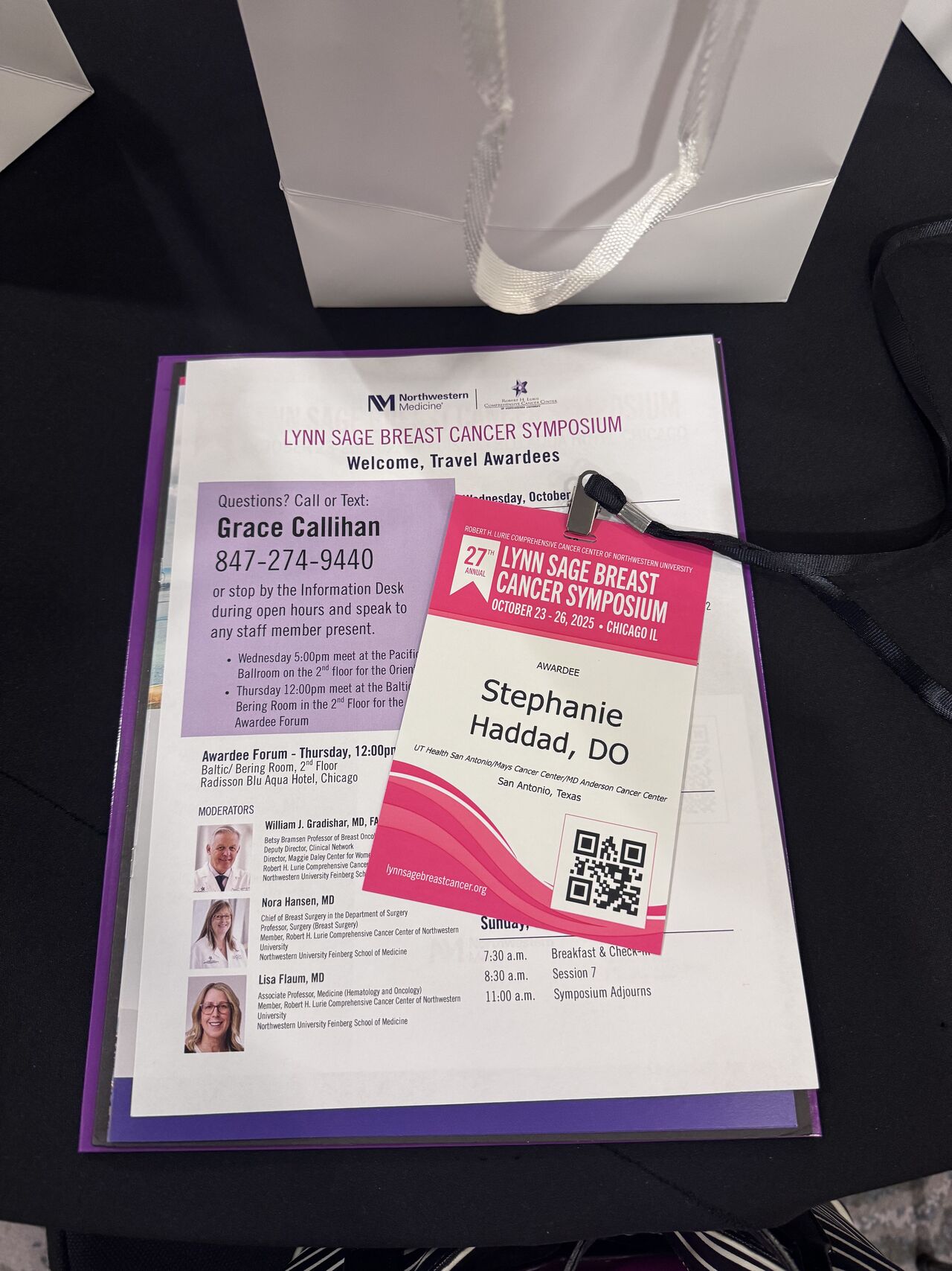 Stephanie A Haddad: Day 1 at the Lynn Sage Breast Cancer Symposium 2 Stephanie A Haddad