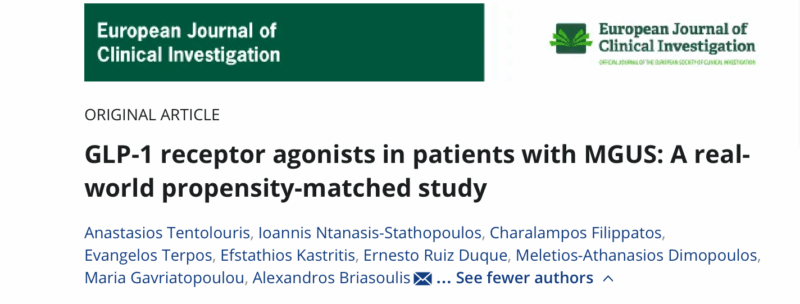 Yan Leyfman: GLP-1 Receptor Agonists Linked to Improved Outcomes in MGUS - New Retrospective Study 2 GLP-1 Receptor Agonist