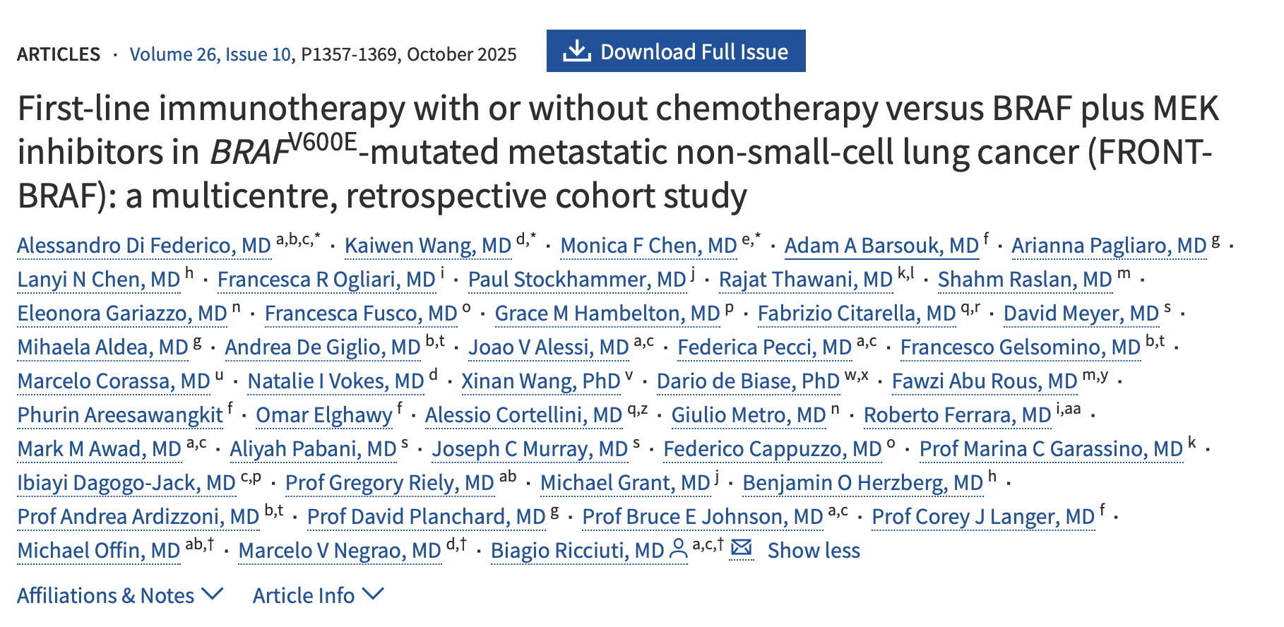 Alessandro Di Federico: Personalized Treatment Approaches for Patients with BRAF V600E-Mutated NSCLC