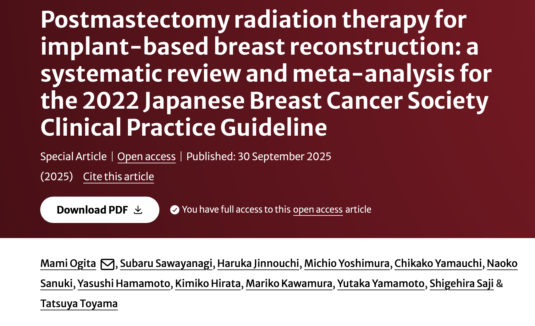 Kefah Mokbel: PMRT and Implant-Based Breast Reconstruction