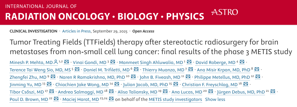 Stephen V Liu: METIS Trial Shows TTFields Delay Brain Metastasis Progression in NSCLC