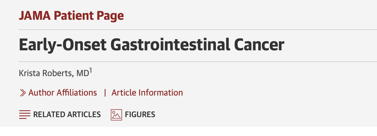 Nicholas DeVito Highlights Article on Early-Onset GI Cancer by Krista Roberts