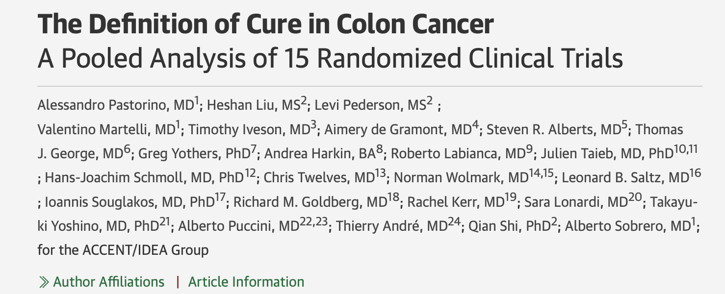 Alberto Puccini: Practical Definition of Cure in Patients with Colon Cancer