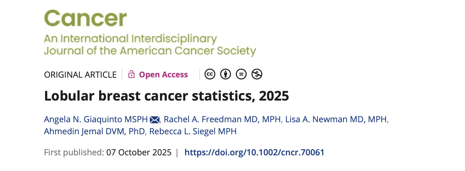 Lobular Breast Cancer Statistics 2025 - American Cancer Society Journals
