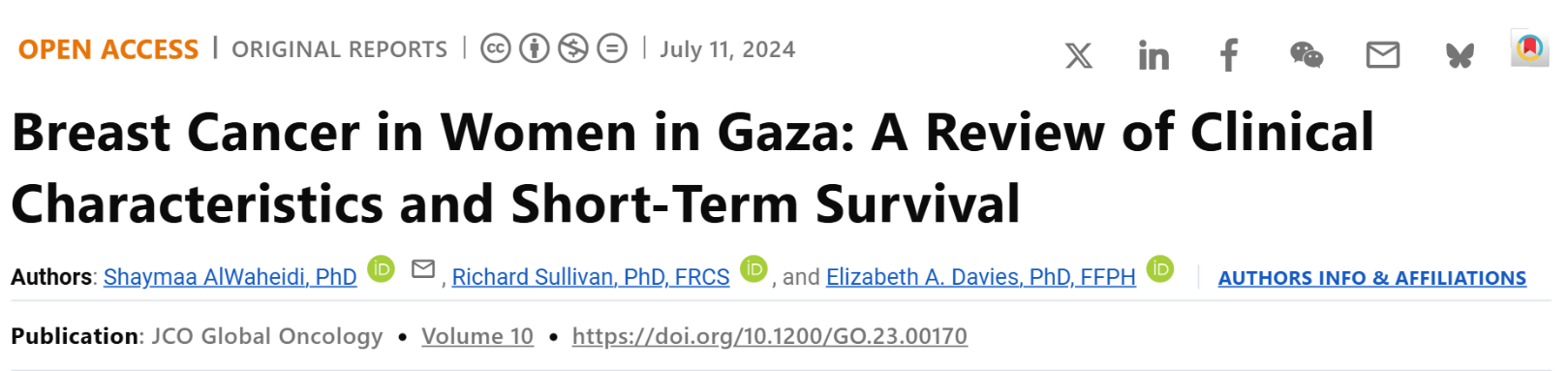 Amanda Nasrallah: Breast Cancer in Palestine - Barriers, Challenges, and the Way Forward