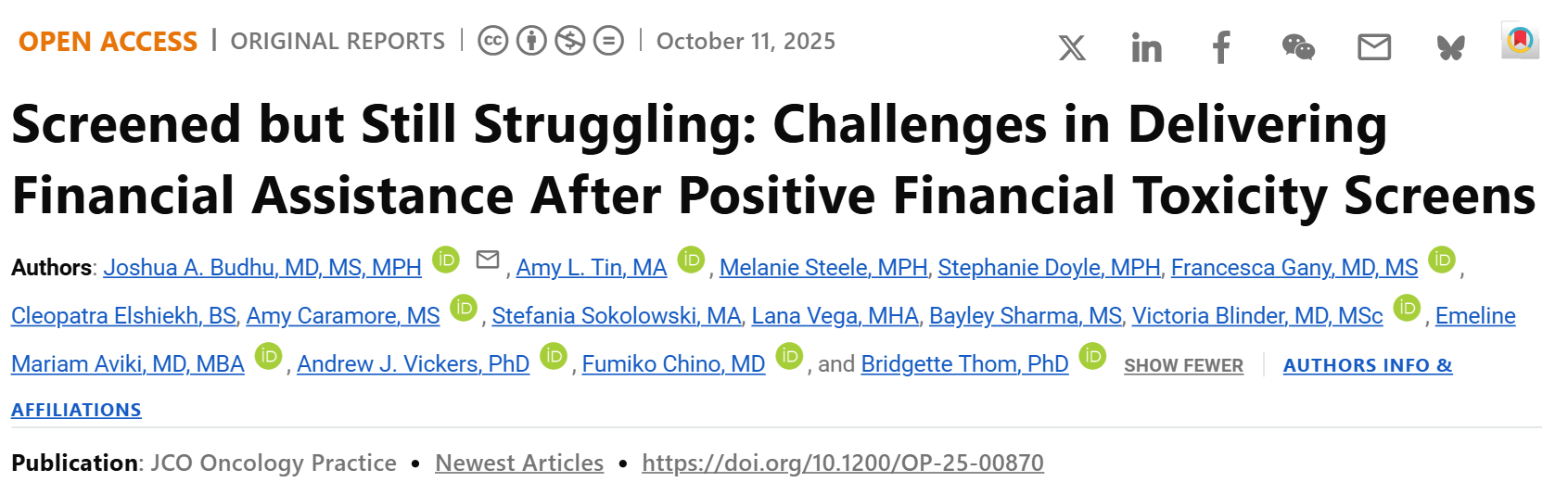 Fumiko Ladd Chino: Challenges in Delivering Financial Assistance After Positive Financial Toxicity Screens