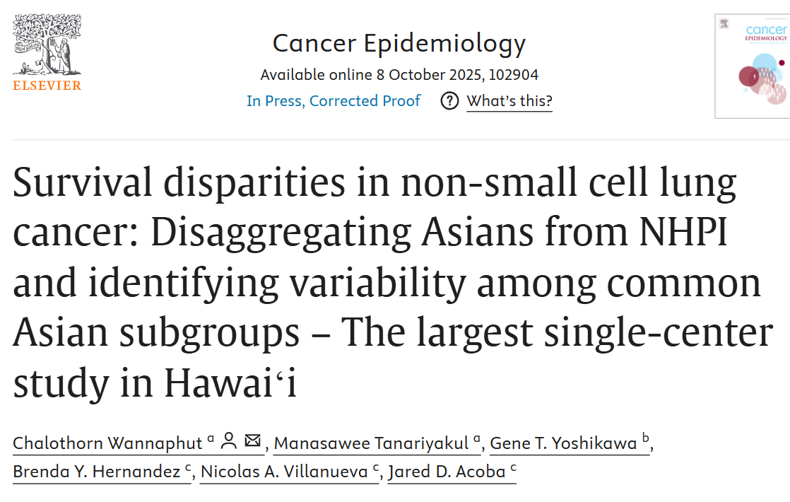 Chalothorn Wannaphut: Presenting NSCLC Survival Disparities Among Asian and NHPI Populations at ASCOQLTY25