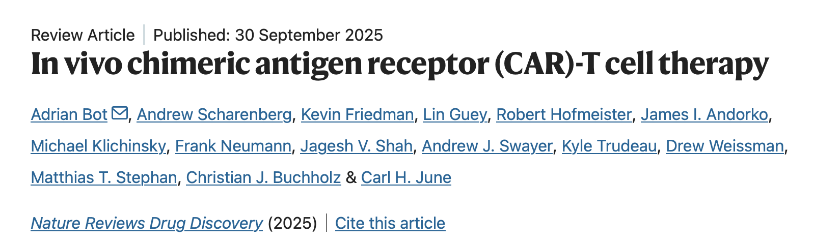 Yan Leyfman: In Vivo CAR-T Cell Therapy is Redefining the Future of Cellular Immunotherapy 2 Yan Leyfman: In Vivo CAR-T Cell Therapy is Redefining the Future of Cellular Immunotherapy