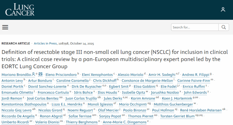 Oscar Tahuahua: EORTC Consensus on Resectable Stage III NSCLC