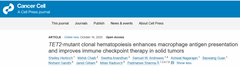 Anirban Maitra: New Study on TET2-Mutant Clonal Hematopoiesis and Immunotherapy Response