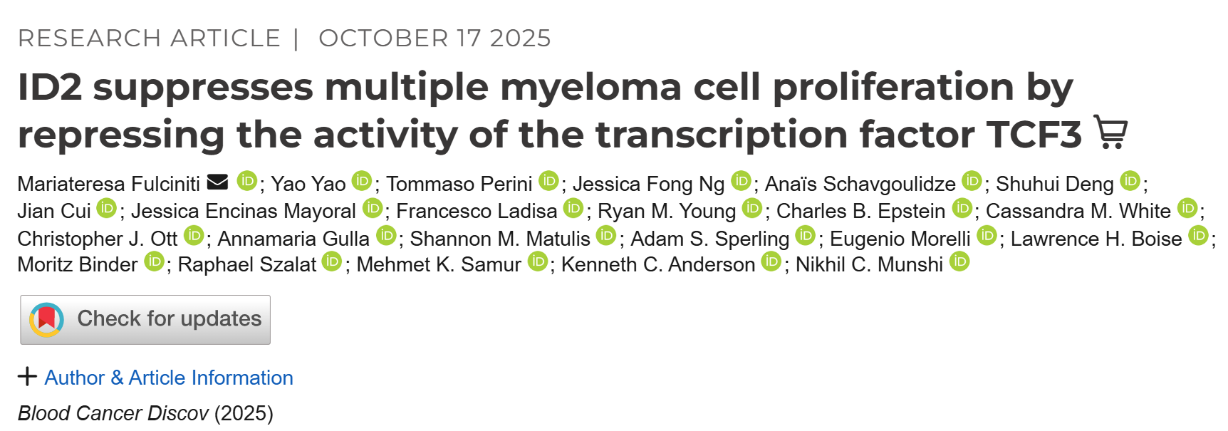 Myeloma Paper of the Day, October 18th, Suggested by Robert Orlowski