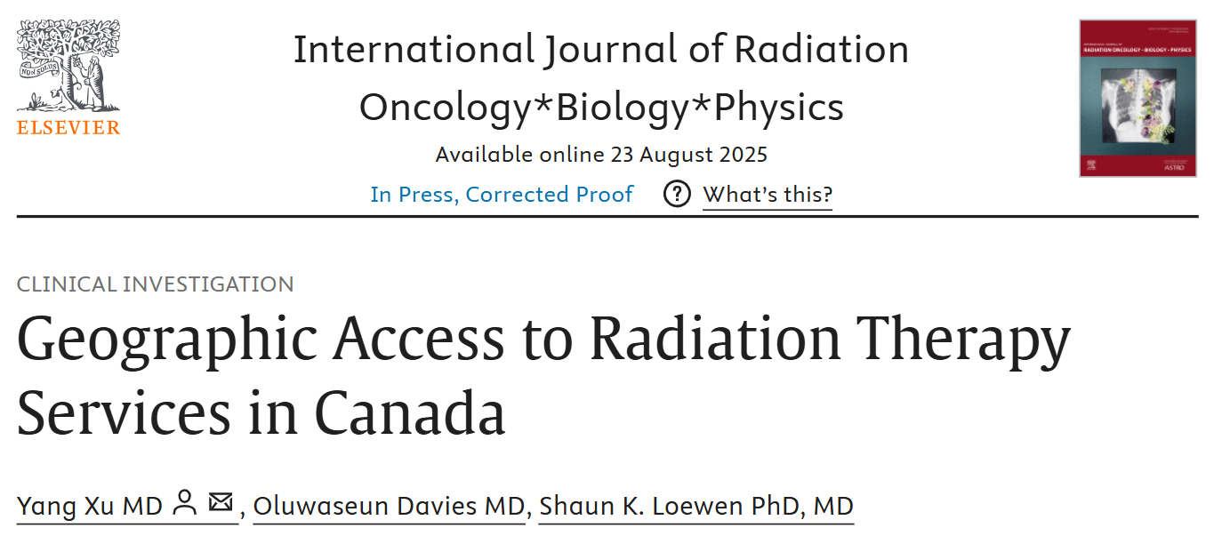 Fabio Ynoe de Moraes: Who Is Left Behind in Canadian Radiotherapy Access? 2 Fabio Ynoe de Moraes: Who Is Left Behind in Canadian Radiotherapy Access?