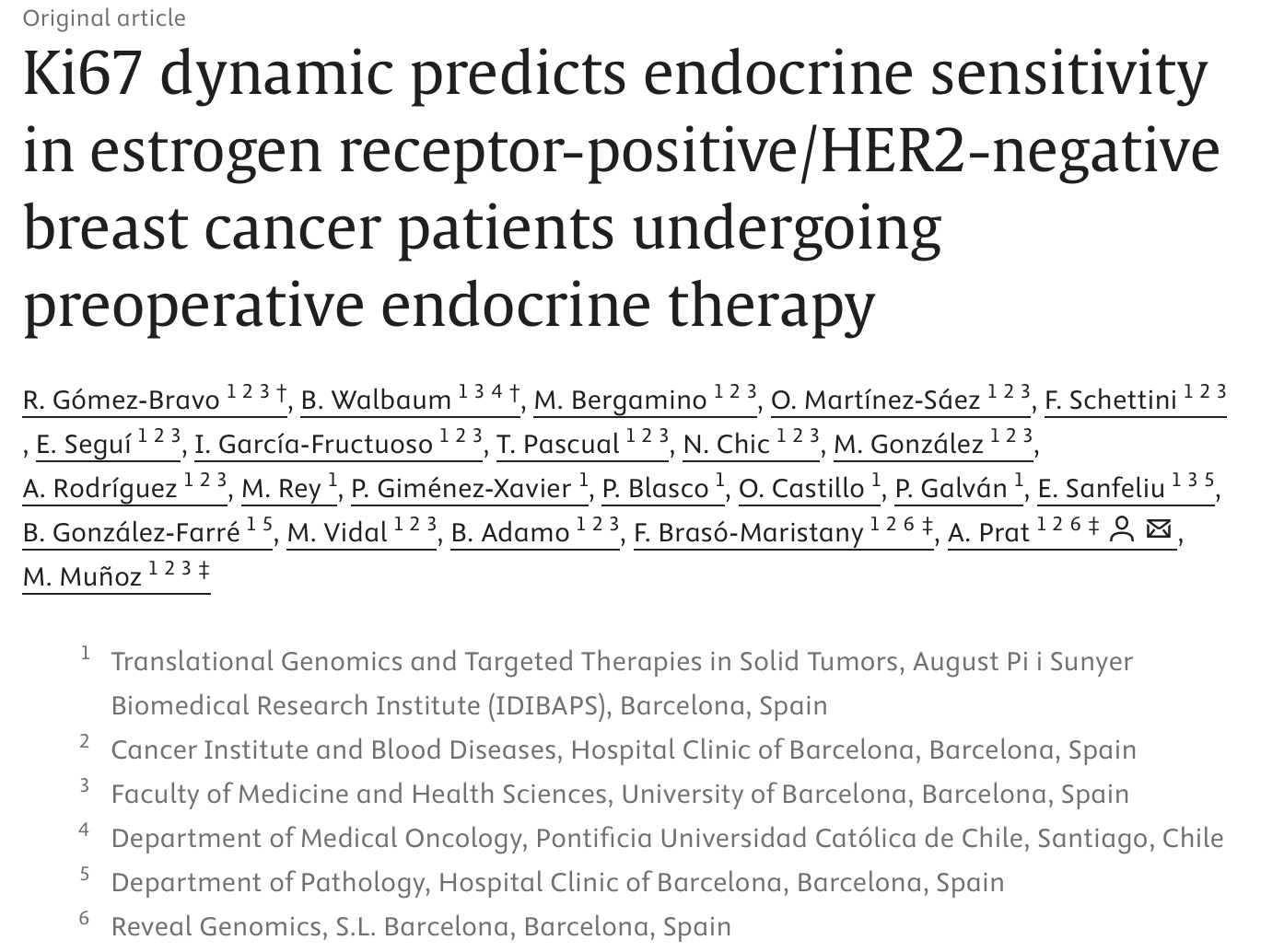 Aleix Prat: Preoperative Endocrine Therapy as an Approach to Assess Endocrine Sensitivity in ER+/HER2− Breast Cancer