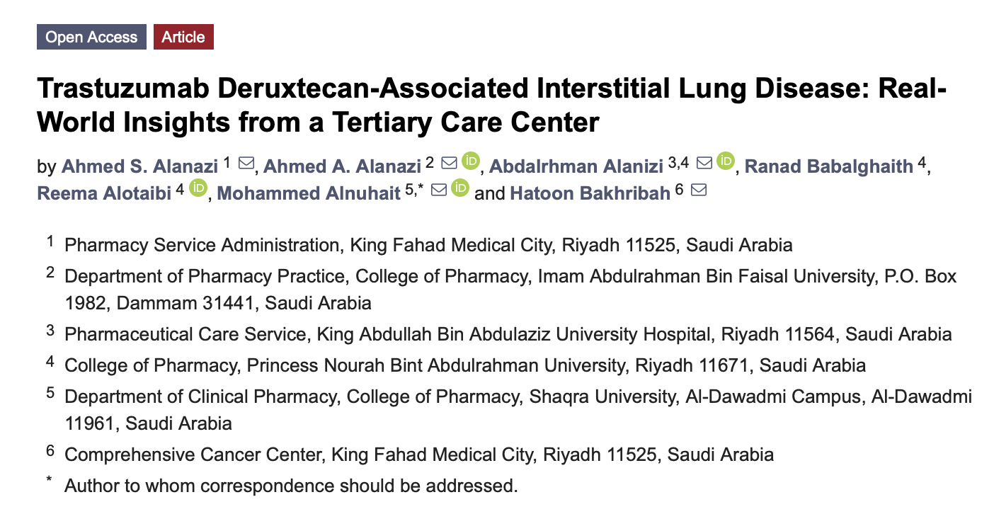 Ahmed Alanazi: Real-World Clinical Outcomes of Trastuzumab Deruxtecan–Induced Interstitial Lung Disease