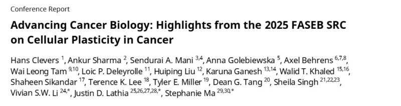Sendurai Mani: A Truly Impactful FASEB Science Research Conference on Cellular Plasticity in Cancer