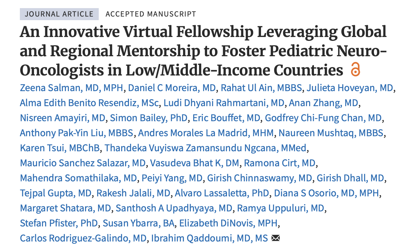 Alma Edith Benito Reséndiz: Transforming Global Pediatric Neuro-Oncology with Great International Academic Family 2 Alma Edith Benito Reséndiz: Transforming Global Pediatric Neuro-Oncology with Great International Academic Family