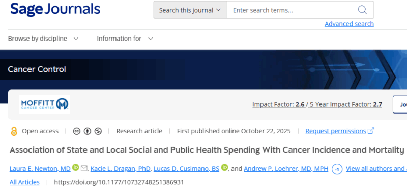 George Vlachogiannis: Research on Social and Public Health Spending and Its Impact on Cancer Outcomes 2 George Vlachogiannis: Research on Social and Public Health Spending and Its Impact on Cancer Outcomes