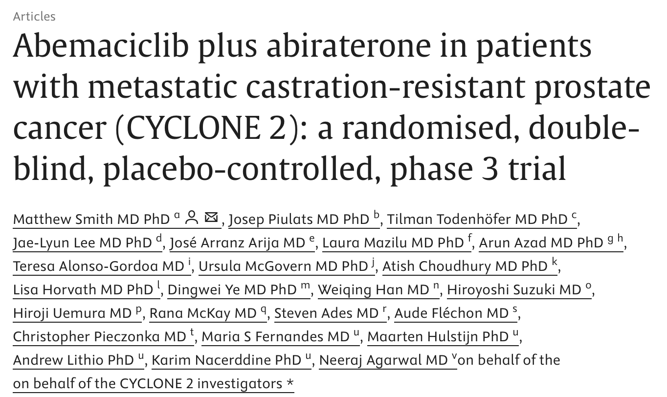 Neeraj Agarwal: Abemaciclib Plus Abiraterone vs Abiraterone in mCRPC Prostate Cancer 2 Neeraj Agarwal: Abemaciclib Plus Abiraterone vs Abiraterone in mCRPC Prostate Cancer